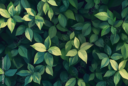 Background illustration of a plant with green leaves