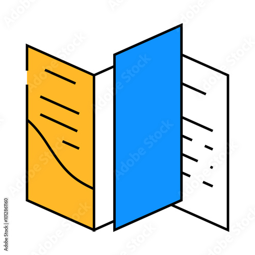 booklet with insert line icon vector. booklet with insert sign. isolated symbol illustration