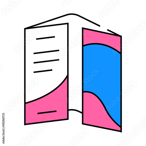 paper booklet line icon vector. paper booklet sign. isolated symbol illustration