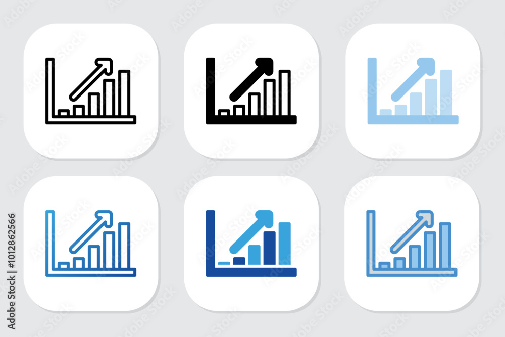 Increase icons with various design styles