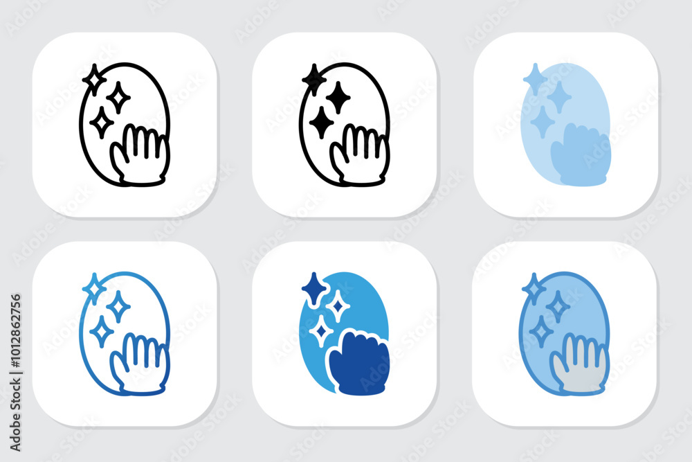 Fototapeta premium Cleaning icons with various design styles