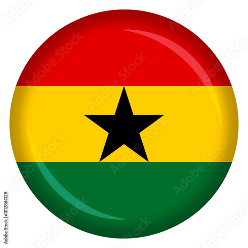 Ghana flag circle pin and badge