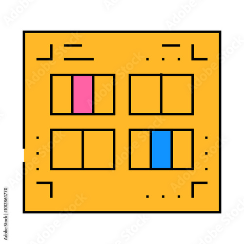 prefabricated printing catalogs line icon vector. prefabricated printing catalogs sign. isolated symbol illustration