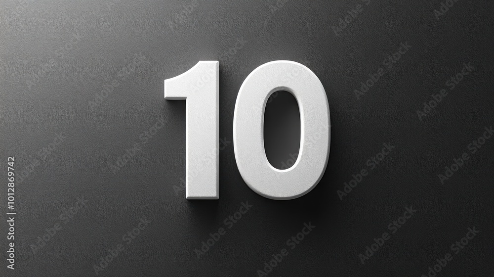 A three-dimensional representation of the number 10 on a dark background. A three-dimensional representation of the number 10 on a dark background.