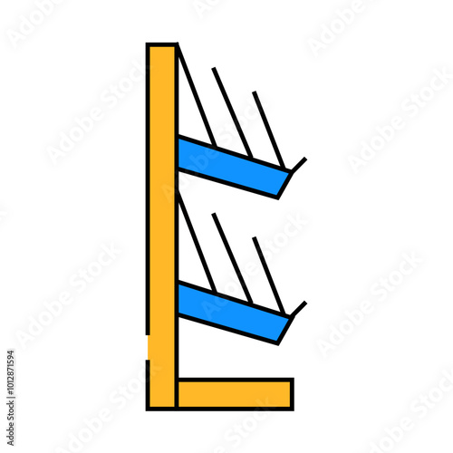 shelf with booklets line icon vector. shelf with booklets sign. isolated symbol illustration
