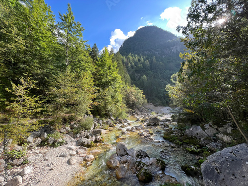 The upper part of the Soča river, Trenta (Triglav National Park, Slovenia) - Der obere Teil des Flusses Soca, Trenta (Triglav-Nationalpark, Slowenien) - Zgornji del reke Soče, Trenta (Slovenija) photo