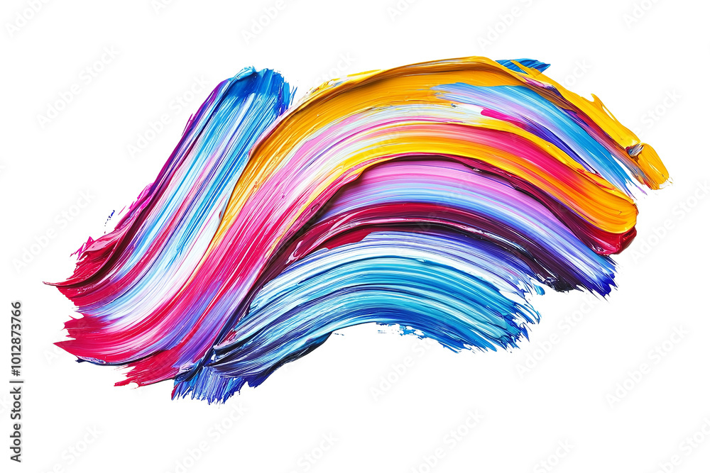 Fototapeta premium Colorful abstract paint strokes on a white background, perfect for artistic and design projects.