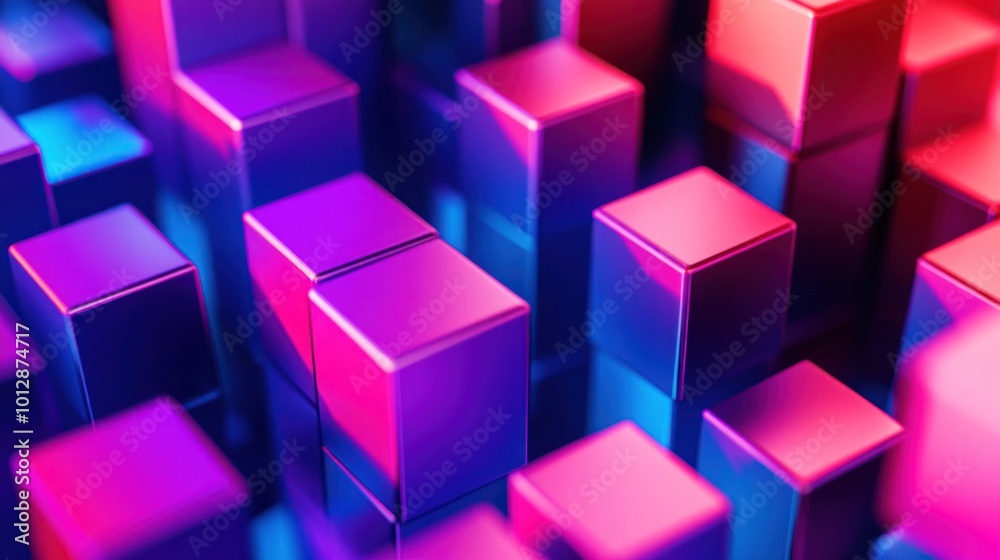 Abstract Neon Cubes Abstract Neon Cubes