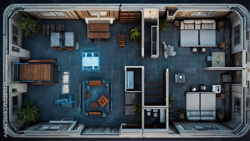 Obraz premium interior floor plans of the house isolated top view