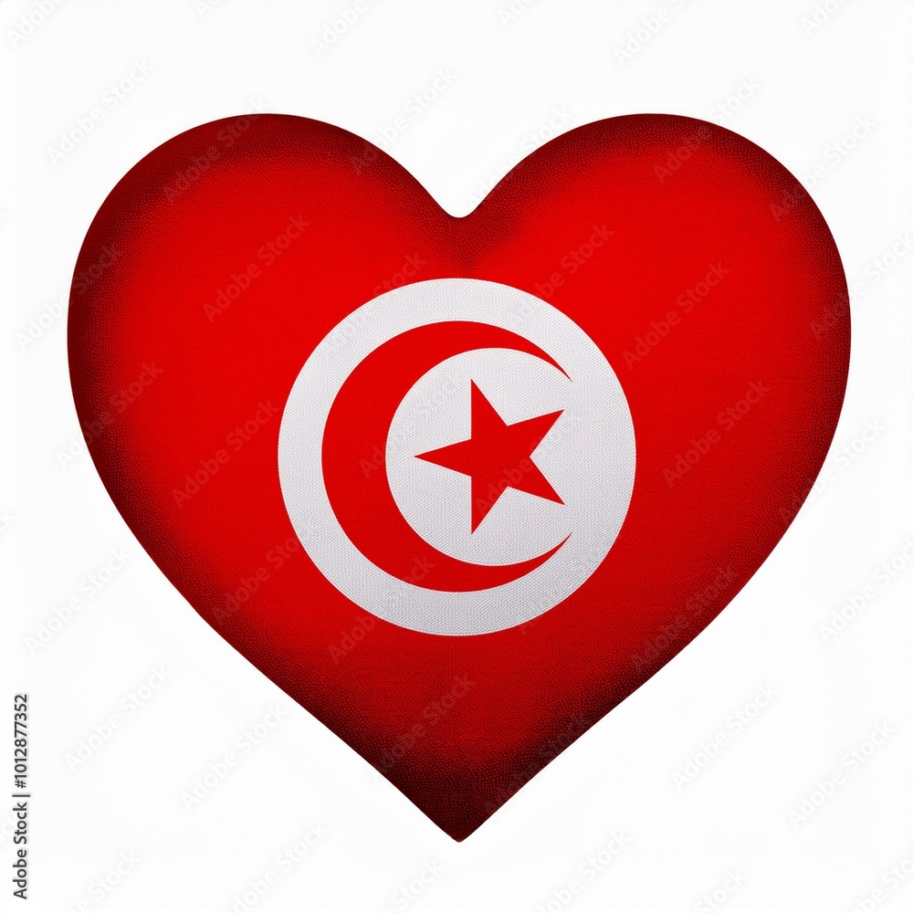チュニジアの国旗のハート(Heart of Tunisia flag on white.)
チュニジアの国旗のハート(Heart of Tunisia flag on white.)