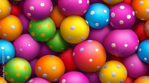 Colorful Polka-Dot Balls in Vibrant Background