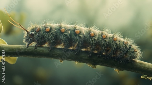 Fuzzy Caterpillar on a Twig