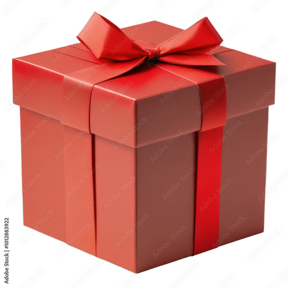 Obraz premium Red gift box isolated on transparent background