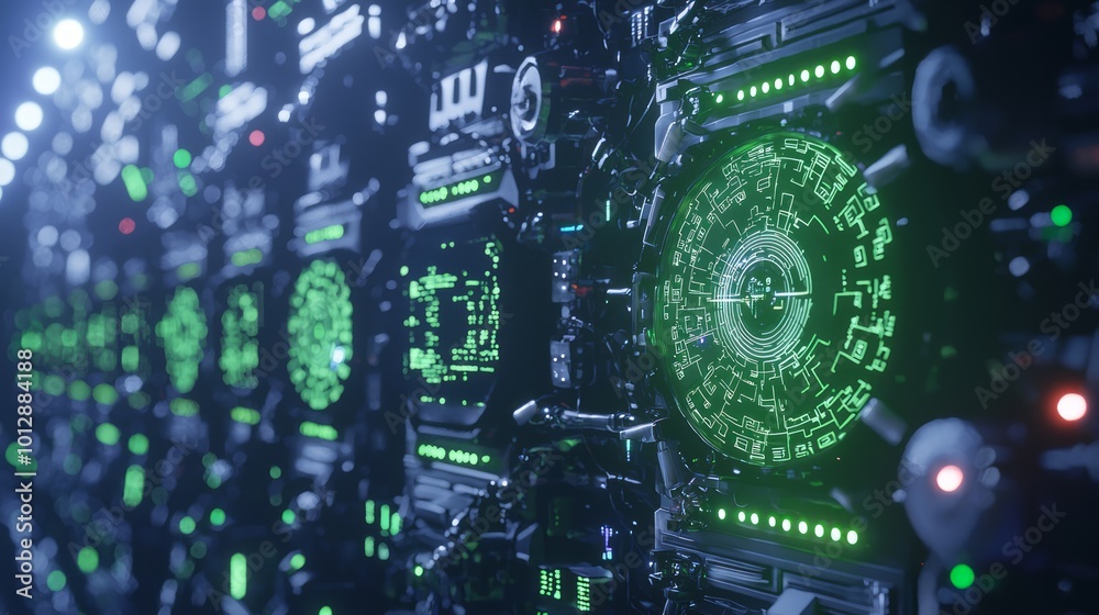 Digital Warfare - Futuristic Ray Tracing Hostile AI Control Panel Concept Art Digital Warfare - Futuristic Ray Tracing Hostile AI Control Panel Concept Art