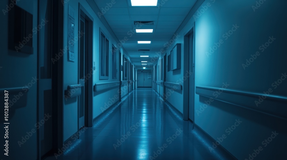 Obraz premium Empty Hospital Hallway