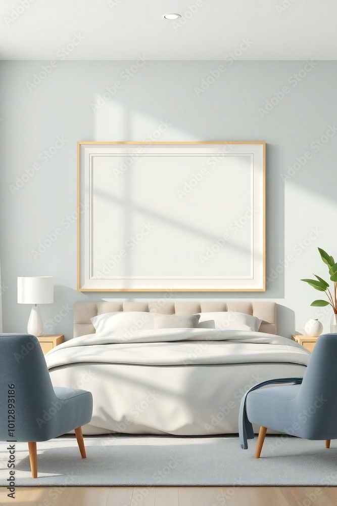 Obraz premium modern living room with bed