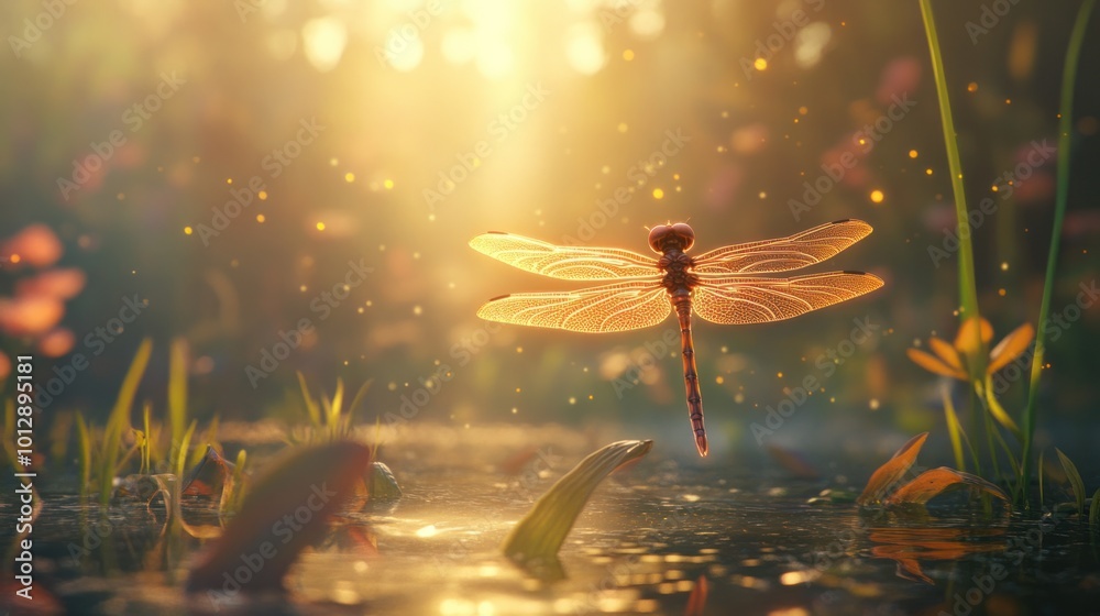 Dragonfly in Golden Sunlight Dragonfly in Golden Sunlight