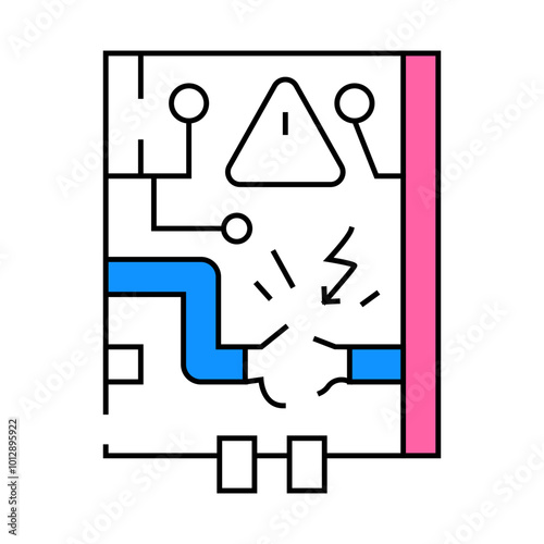 electrical networks repair line icon vector. electrical networks repair sign. isolated symbol illustration
