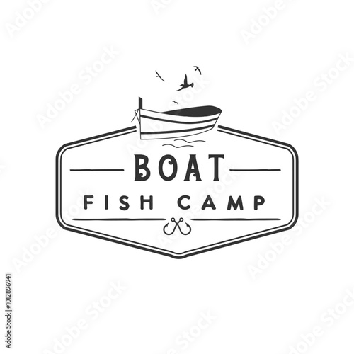 Fishing boat vector logo