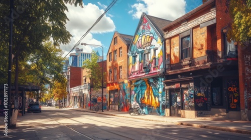 Wallpaper Mural Vibrant Street Art in Urban Toronto Neighborhood Torontodigital.ca