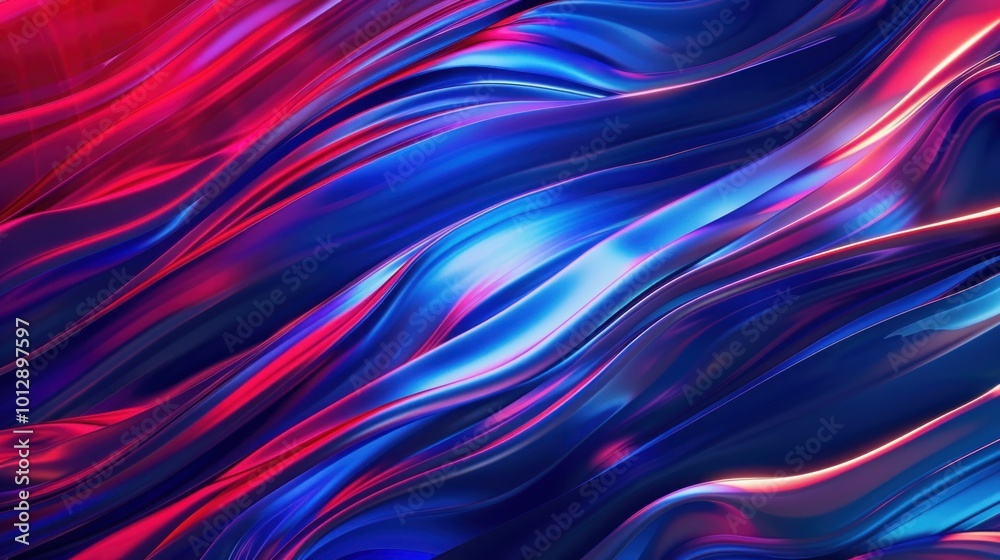 A colorful wave of light with blue and red colors A colorful wave of light with blue and red colors