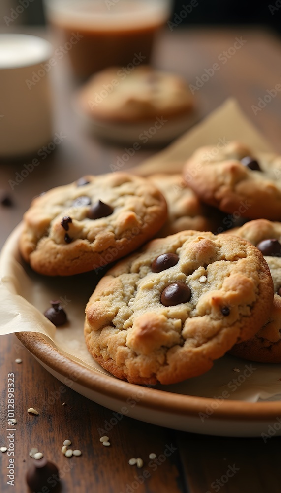 Chocolate Chip Cookies on a Plate Chocolate Chip Cookies on a Plate