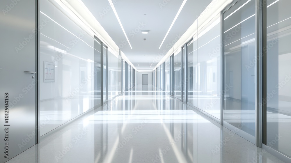 Clean and Modern Office Corridor Clean and Modern Office Corridor
