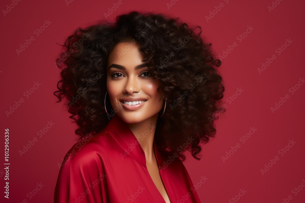 Portrait of beautiful african american woman with afro hairstyle Portrait of beautiful african american woman with afro hairstyle