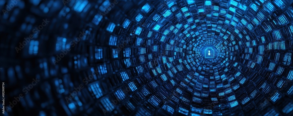 A mesmerizing tunnel of glowing blue lights, suggesting depth and digital pathways, evoking themes of technology and connectivity. A mesmerizing tunnel of glowing blue lights, suggesting depth and digital pathways, evoking themes of technology and connectivity.