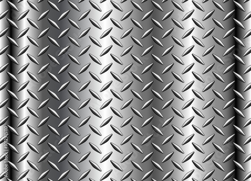 Silver metal background with diamond plate texture pattern, shiny chrome texture.