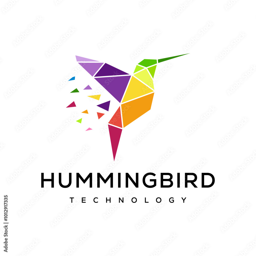 Hummingbird Colibri Logo Template, Technology, Smart, Future, Logo Design Vector.