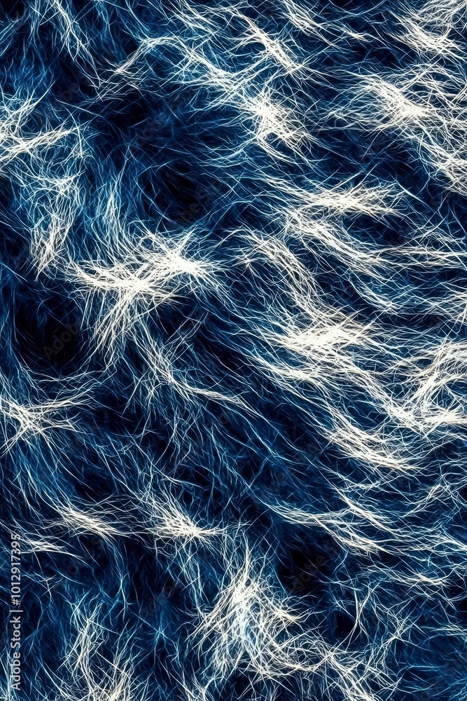 Fototapeta premium Abstract Interconnected White Lines on a Dark Blue Background