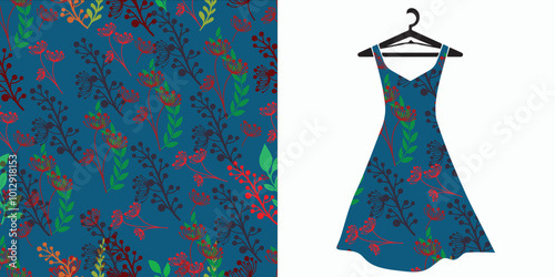 Floral Pattern Background: Vector illustration of a seamless floral pattern with cute birds in spring for wedding, anniversary, birthday, and party.Design for banner, poster, card, invitation etc. 