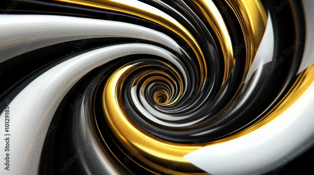 Abstract Spiral Design with Gold and Black Elements Abstract Spiral Design with Gold and Black Elements