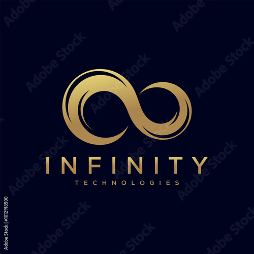 Infinite limitless symbol icon or logo design template. Corporate branding identity