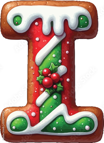 Christmas Gingerbread Alphabet ClipArt