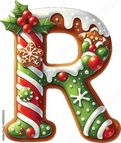 Christmas Gingerbread Alphabet ClipArt