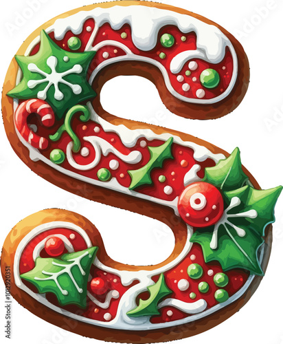 Christmas Gingerbread Alphabet ClipArt