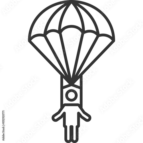 Skydiving Line Icon