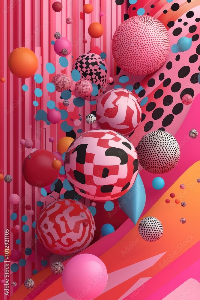 Abstract Colorful 3D Spheres and Geometric Shapes Abstract Colorful 3D Spheres and Geometric Shapes
