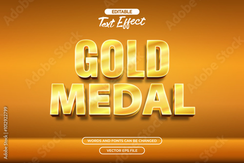 Gold medal editable text effect