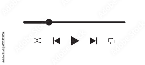 Media music player interface isolated on white background. Multimedia frame template. Mockup live stream window, player. Online broadcasting. Multimedia navigation and music application