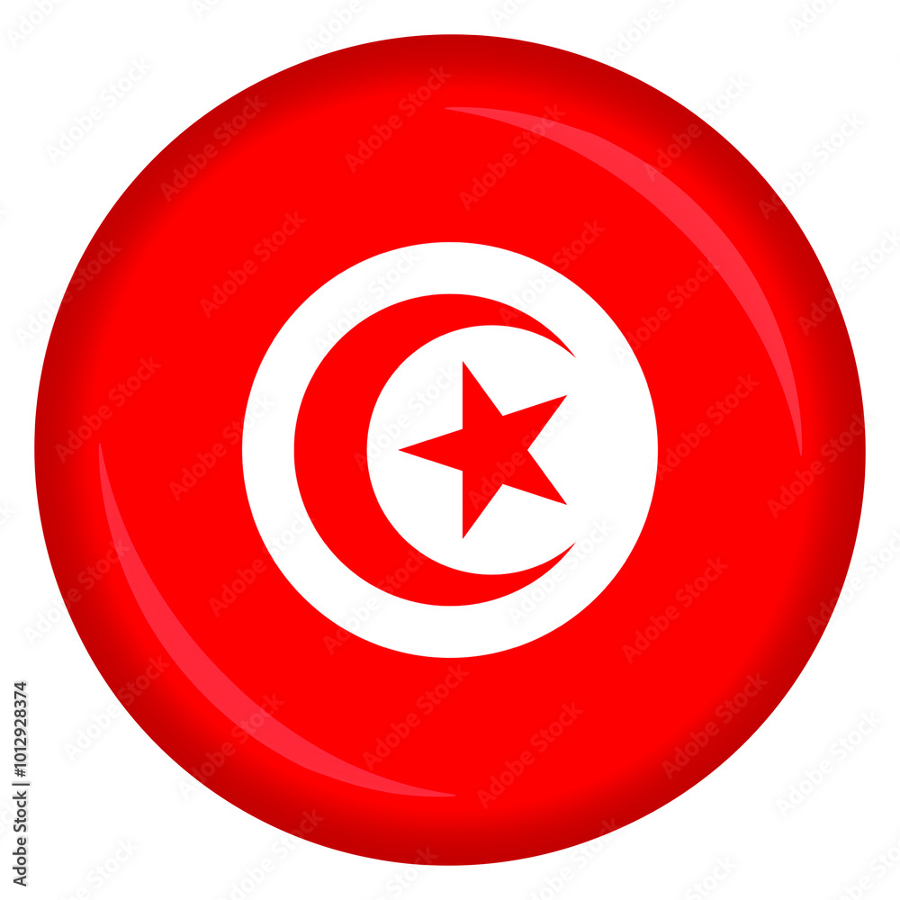 Tunisian national flag circle pin and badge Tunisian national flag circle pin and badge