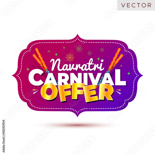 Festive Sale offer shopping logo concept for Navratri carnival. Promotional greeting, social media post, postcard banner design.