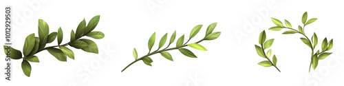 A Laurel Wreath in Cartoon Style. Isolated on a Transparent Background. Cutout PNG.