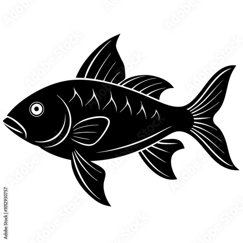 black fish on a white background