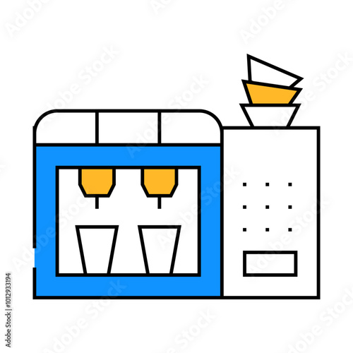 self-service coffee machine line icon vector. self-service coffee machine sign. isolated symbol illustration