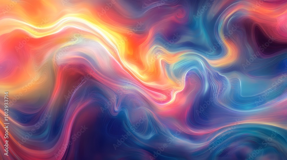 A mesmerizing abstract wallpaper featuring fluid, iridescent waves and holographic colors that shift and blend A mesmerizing abstract wallpaper featuring fluid, iridescent waves and holographic colors that shift and blend