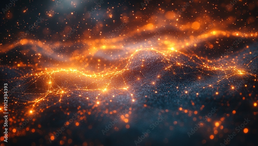 Abstract Digital Landscape with Glowing Lights Abstract Digital Landscape with Glowing Lights