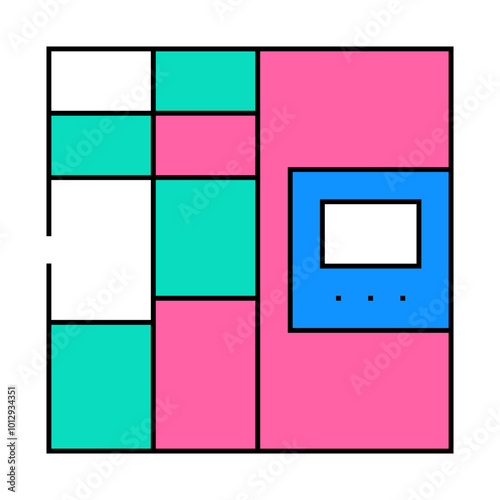 self-service mail or smart logistic system or digital lock line icon vector. self-service mail or smart logistic system or digital lock sign. isolated symbol illustration